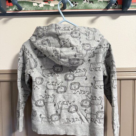 Carter's Zip Up Hoodie | 24M | Grey Lion Print - Picture 2 of 2